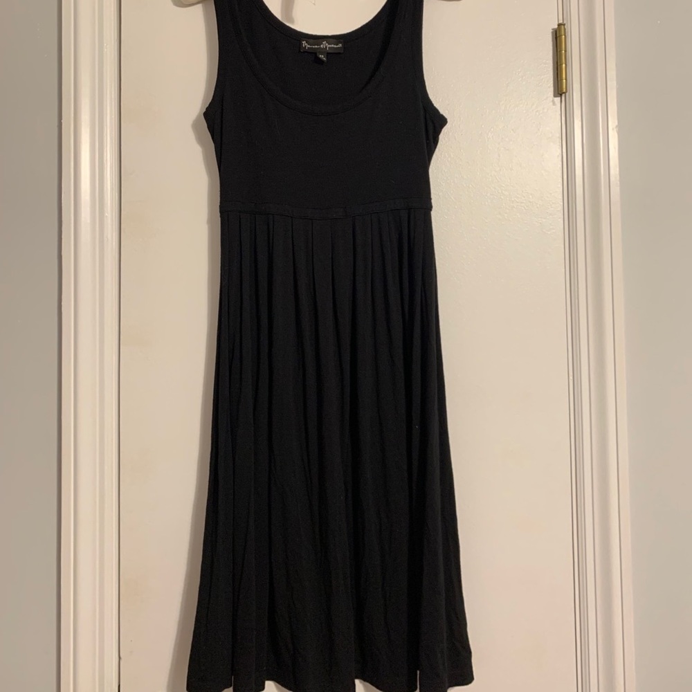 Black Cotton Waisted Dress